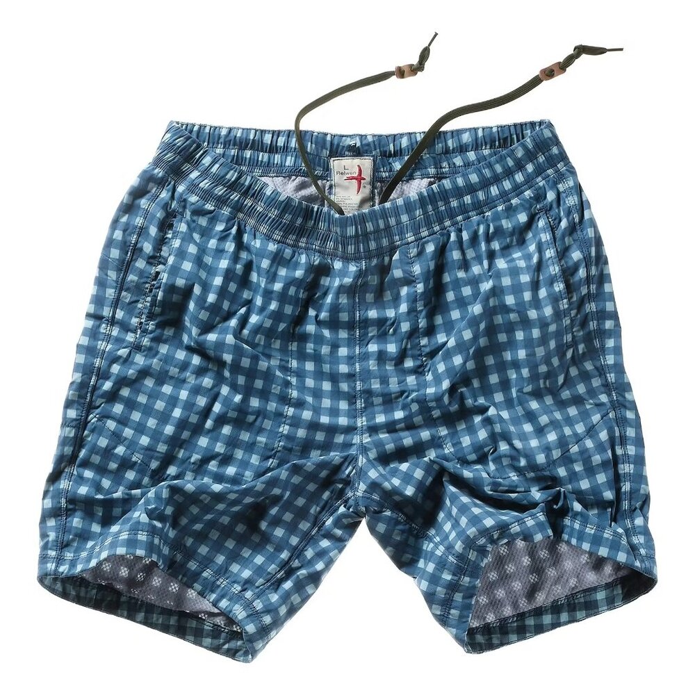 Relwen Blue Gingham Air-Stretch Hybrid Windshort Trunks Sz XL